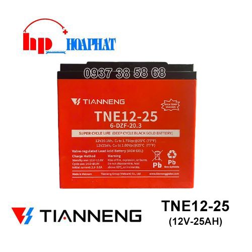 Ắc Quy Tianneng TNE12-25 (12V-25Ah) Chính Hãng