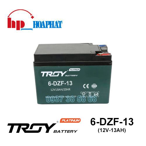 Bình Ắc Quy Troy 6-DZF-13 (12V-13Ah) Chính Hãng