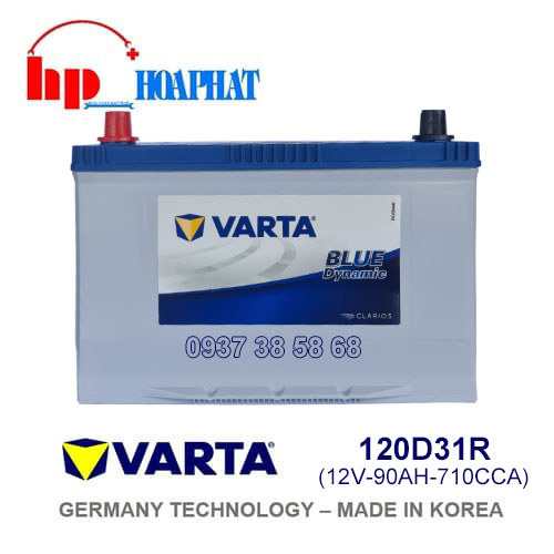 Ắc Quy Varta 120D31R (12V-90Ah) Chính Hãng