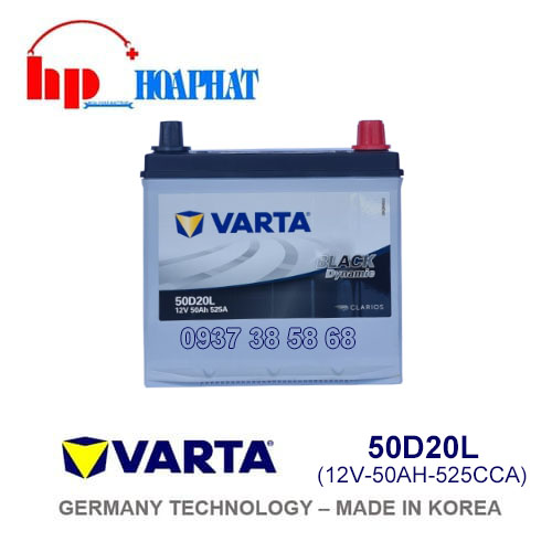 Ắc Quy Varta 50D20L (12V-50Ah) Chính Hãng