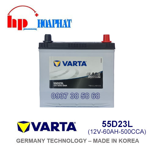 Ắc Quy Varta 55D23L (12V-60Ah) Chính Hãng