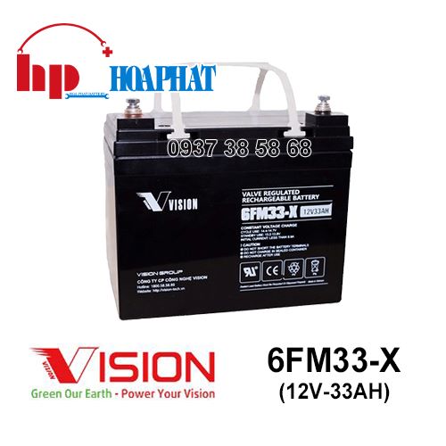 Ắc Quy Vision 6FM33-X (12V-33Ah)