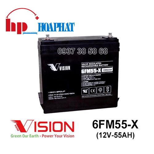 Ắc Quy Vision 6FM55-X (12V-55Ah)