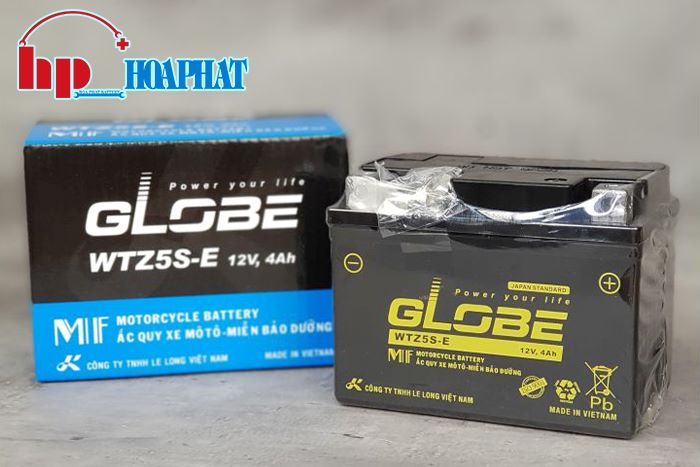 Bình ắc quy xe máy thương hiệu Globe