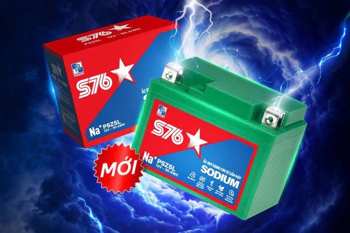 Bình Ắc Quy Xe Máy PINACO S76 (12V-30.6Wh) Sodium