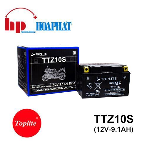 Bình Ắc Quy Toplite TTZ10S (12V-9.1Ah) Chính Hãng