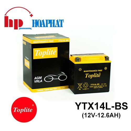 Bình Ắc Quy Toplite YTX14L-BS (12V-12.6Ah) Chính Hãng