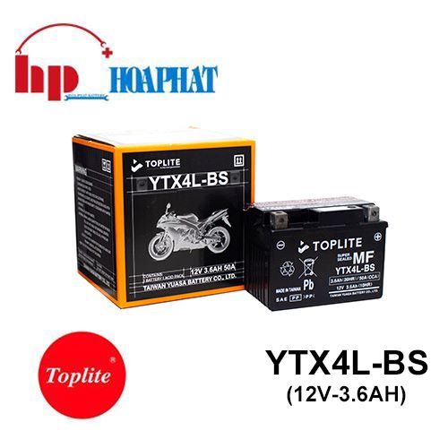 Bình Ắc Quy Toplite YTX4L-BS (12V-3.6Ah) Chính Hãng