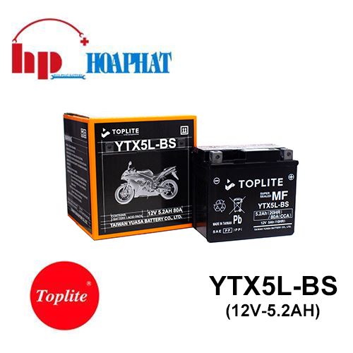 Bình Ắc Quy Toplite YTX5L-BS (12V-5.2Ah) Chính Hãng