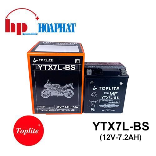 Bình Ắc Quy Toplite YTX7L-BS (12V-7.2Ah) Chính Hãng
