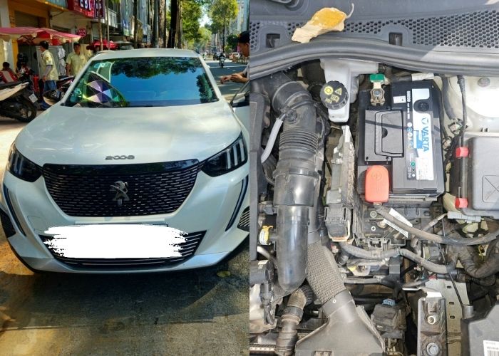 Hình ảnh thay ắc quy xe Peugeot 2008