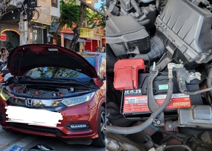 Hình ảnh thay ắc quy xe Honda HR-V