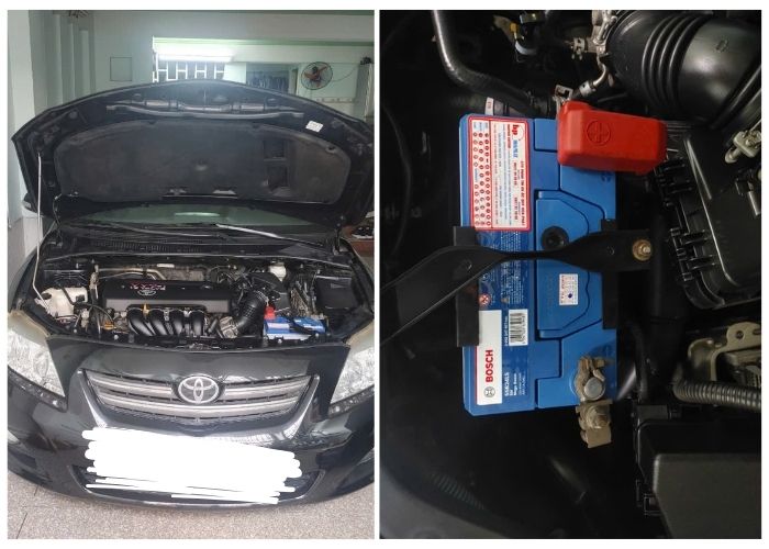 Thay ắc quy Bosch cho xe Toyota Corolla Altis