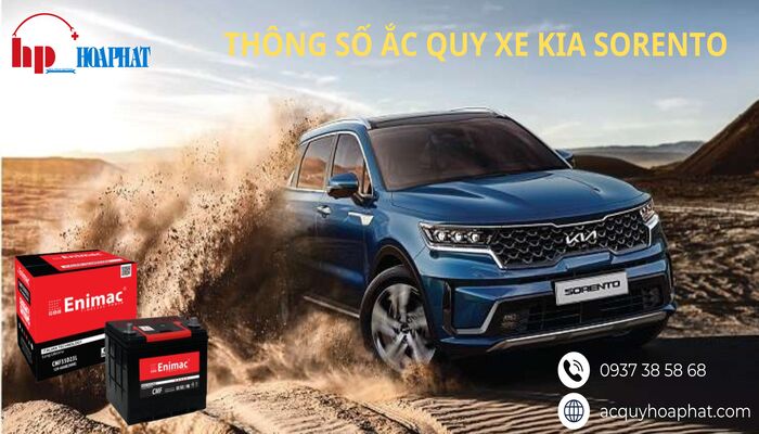 Thông số ắc quy xe Kia Sorento 