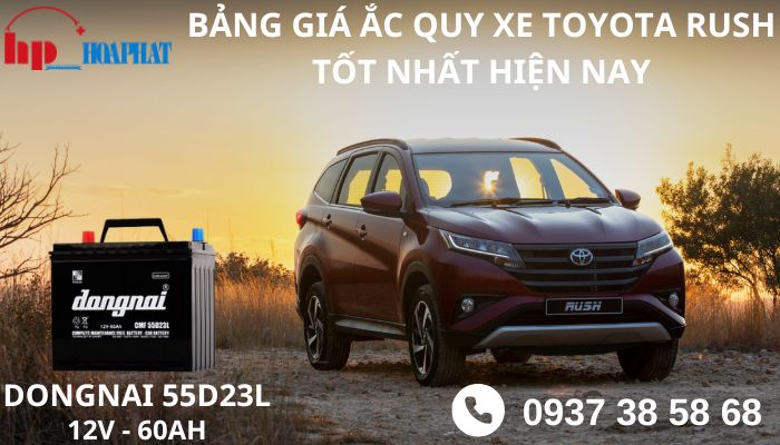 Bảng giá ắc quy xe Toyota Rush tốt nhất hiện nay