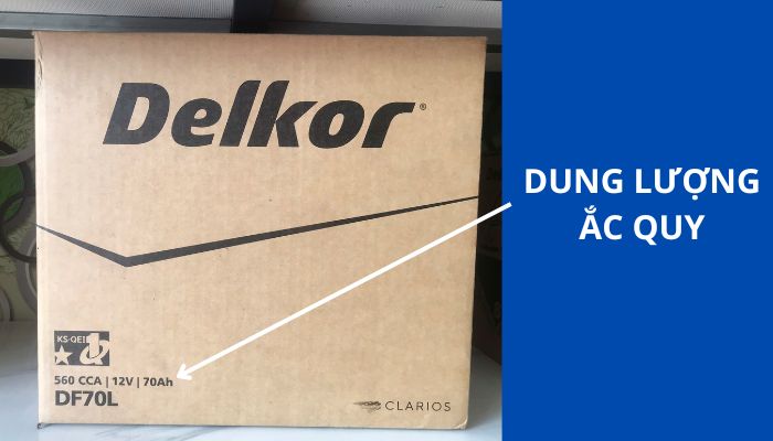 Hình ảnh dung lượng ắc quy trên hộp