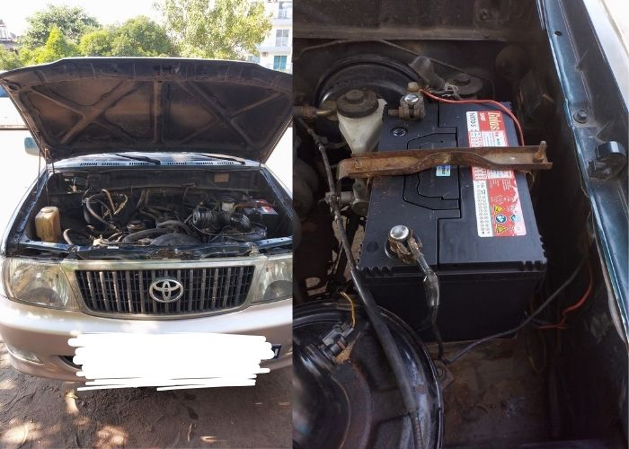 Hình ảnh thay ắc quy xe Toyota Zace