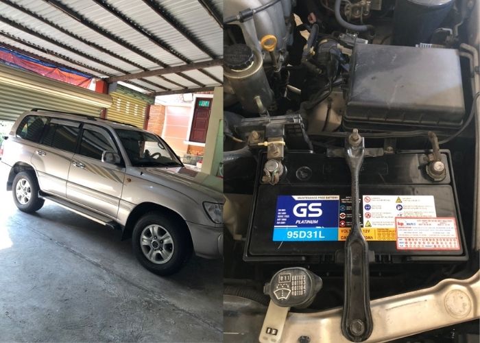 Hình ảnh thay ắc quy xe Toyota Land Cruiser