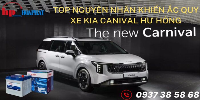 Top nguyên nhân khiến ắc quy xe Kia Canival hư hỏng