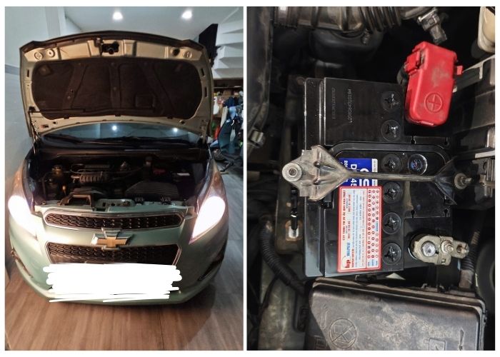 Hình ảnh thay ắc quy xe Chevrolet Spark