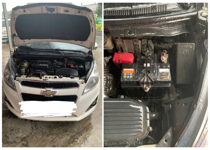 Hình ảnh thay ắc quy xe Chevrolet Spark