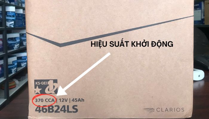 Thông số khởi động trên bình ắc quy