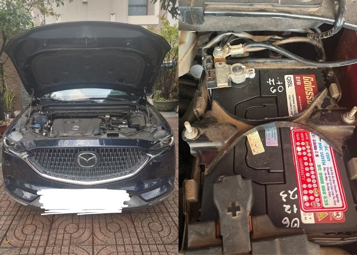 Hình ảnh thay bình ắc quy xe Mazda 3