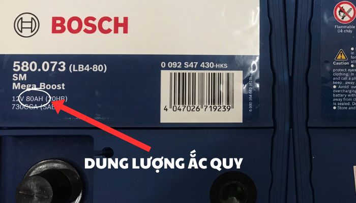 Hình ảnh hiển thị dung lượng ắc quy trên bình