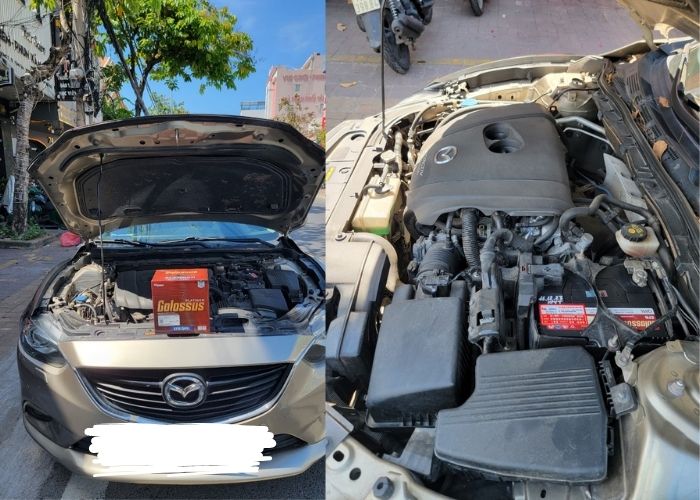 Hình ảnh thay ắc quy xe Mazda 6 2