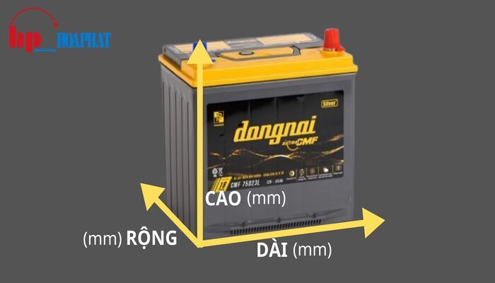 Lựa chọn bình ắc quy cho xe Mitsubishi Grandis dựa vào kích thước và cọc thuận nghịch của bình ắc quy