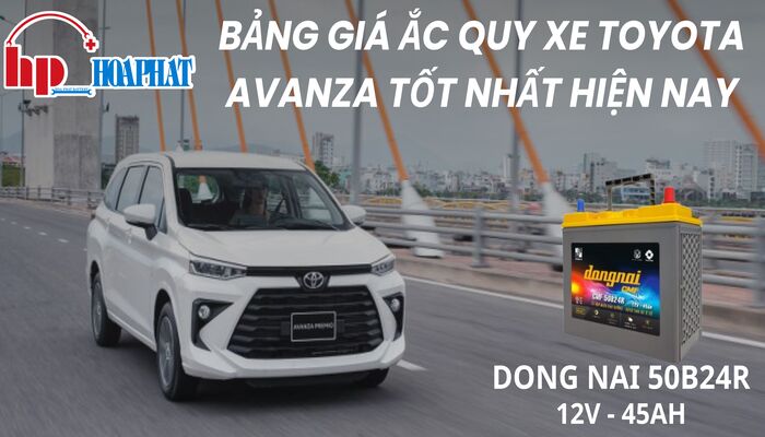 Bình ắc quy chuẩn theo xe Toyota Avanza