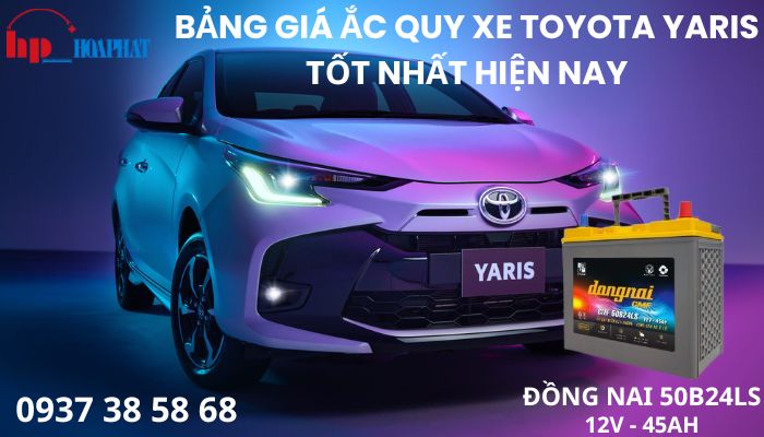Bảng giá ắc quy xe Toyota Yaris tốt nhất hiện nay