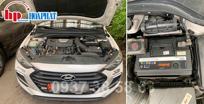 Lắp đặt bình ắc quy Delkor chính hãng cho xe Hyundai