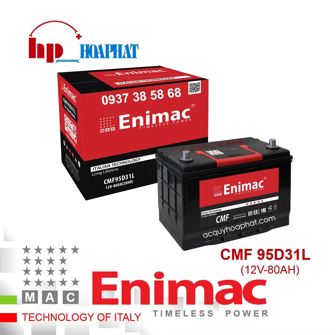 ẮC QUY  ENIMAC CMF 95D31L (12V-80AH)