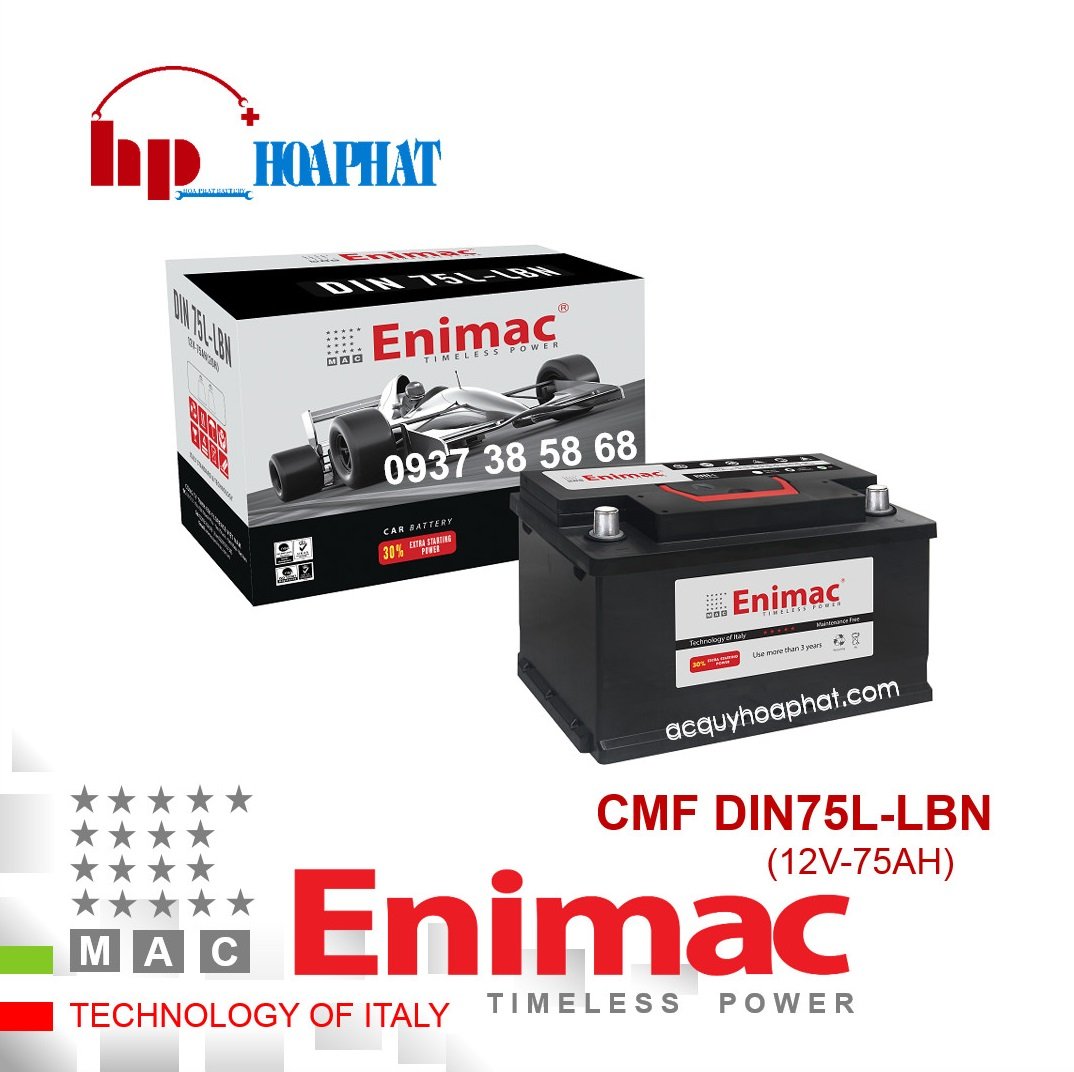  ẮC QUY ENIMAC CMF DIN75L-LBN (12V-75AH)