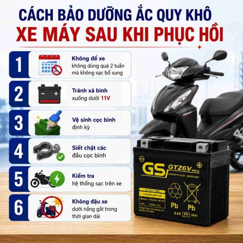 Cách Bảo Dưỡng Ắc Quy Khô Sau Khi Phục Hồi
