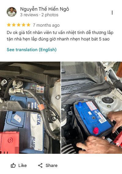 Đánh giá của anh Hiển về dịch vụ cứu hộ kích bình tại Hoà Phát