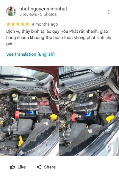 Đánh giá của anh Nhựt về chất lượng dịch vụ tại Hoà Phát