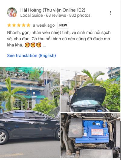 đánh giá khách hàng mua bình ắc quy tại an khánh