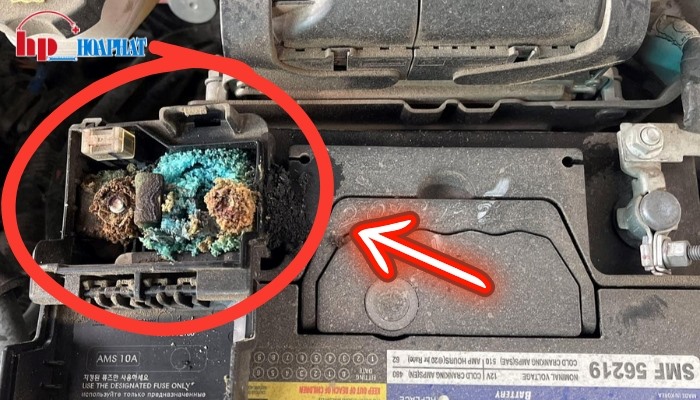 Đầu cọc bị oxi hoá