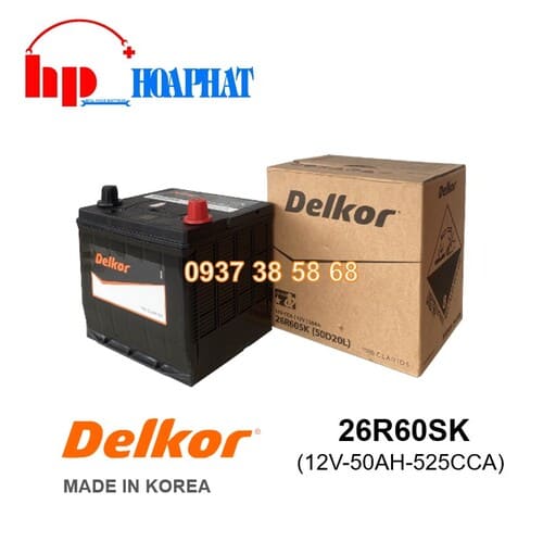 ẮC QUY DELKOR 26R60SK (12V-50AH)