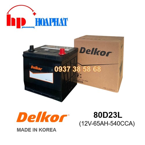 ẮC QUY DELKOR 80D23L (12V-65AH)