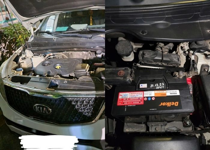 Hòa Phát lắp đặt ắc quy xe Kia Sportage