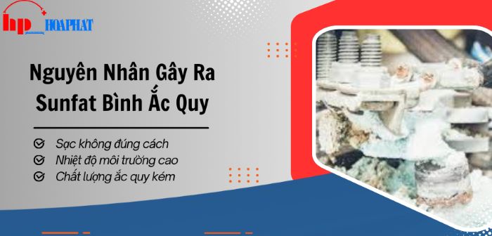 nguyên nhân dẫn đến bình ắc quy bị sunfat