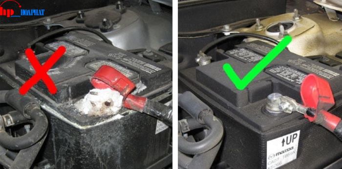 Nên vệ sinh cực ắc quy thường xuyên