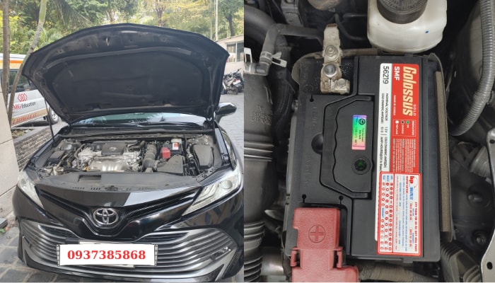 Lắp đặt ắc quy xe Toyota Camry tại của hàng Thuận An
