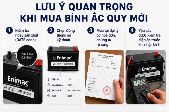 lưu ý quan trọng khi mua bình ắc quy mới
