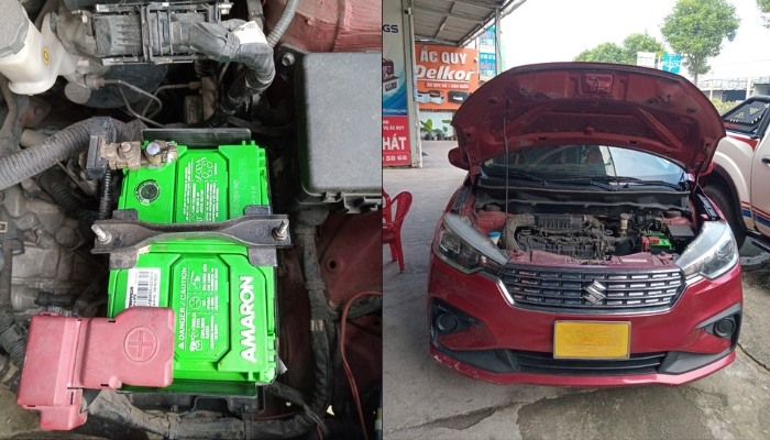 Lắp đặt ắc quy Amaron 42B20L xe Suzuki Ertiga tại nhà