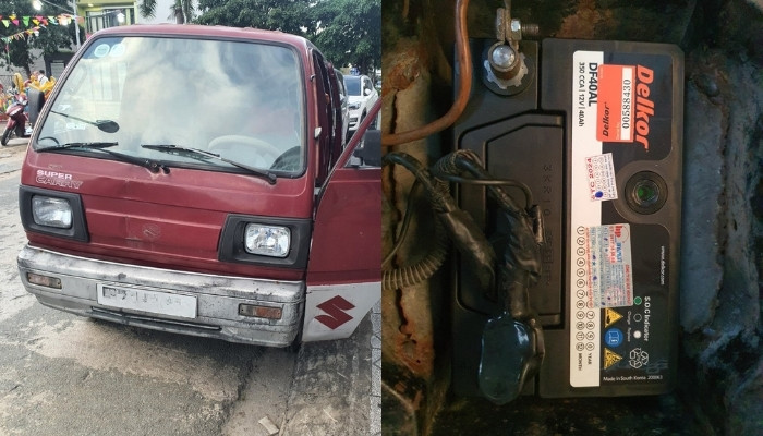 Lắp đặt ắc quy Delkor DF40AL xe Suzuki Super Carry Truck tại Hoà Phát
