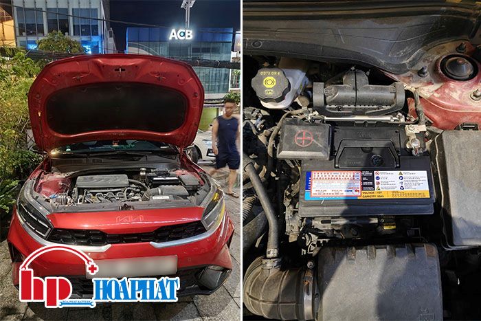 Thay ắc quy xe Kia K3 tại Hòa Phát